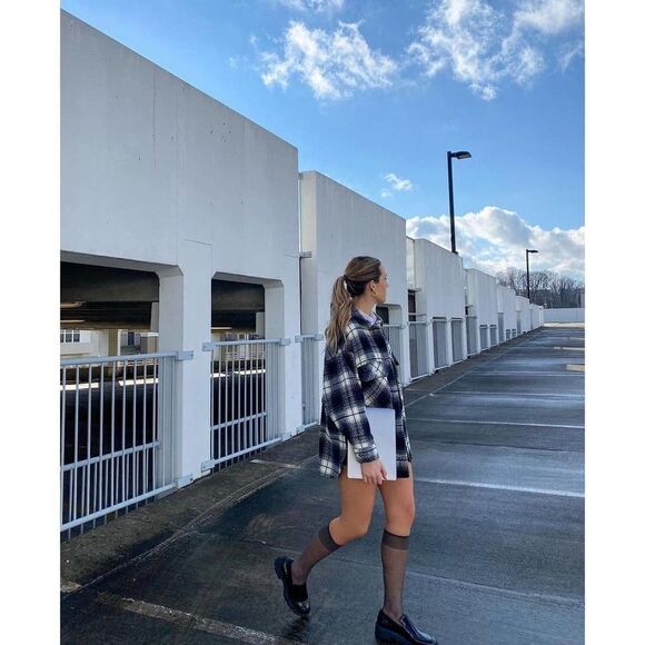 Zara Plaid Overshirt Lightweight Jacket - Picture 4 of 10